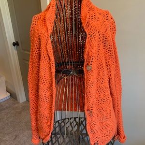 Orange crochet sweater